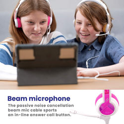 Picture of BuddyPhones School+ Safe Audio School Headphones for Kids Pink