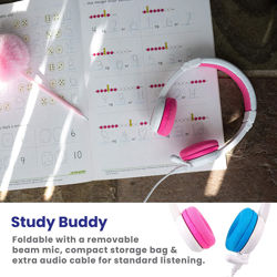 Picture of BuddyPhones School+ Safe Audio School Headphones for Kids Pink