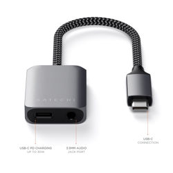 Picture of Satechi USB-C to 3.5mm Audio & PD Adapter - Space Gray