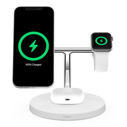 Picture of BELKIN BOOST CHARGE PRO 3 IN 1 WIRELESS CHARGER WITH MAGSAFE_WHITE