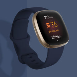 Picture of Fitbit Versa 3 Fitness Smartwatch - Midnight/Soft Gold Aluminum