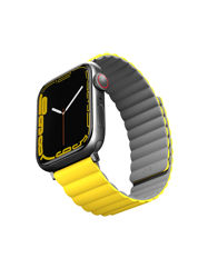 Picture of UNIQ REVIX REVERSIBLE MAGNETIC APPLE WATCH STRAP 45/44/42MM 
LEMON (YELLOW/GREY)"