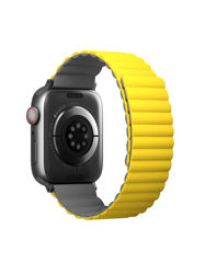 Picture of UNIQ REVIX REVERSIBLE MAGNETIC APPLE WATCH STRAP 45/44/42MM 
LEMON (YELLOW/GREY)"