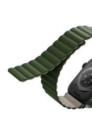 Picture of UNIQ REVIX REVERSIBLE MAGNETIC APPLE WATCH STRAP 45/44/42MM 
PINE (GREEN/TAUPE)"