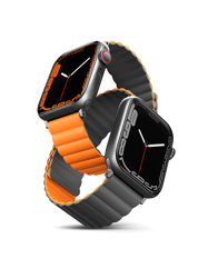 Picture of UNIQ REVIX REVERSIBLE MAGNETIC APPLE WATCH STRAP 45/44/42MM 
CHARCOAL (GREY/ORANGE)"