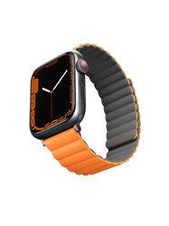 Picture of UNIQ REVIX REVERSIBLE MAGNETIC APPLE WATCH STRAP 45/44/42MM 
CHARCOAL (GREY/ORANGE)"