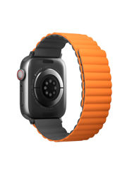 Picture of UNIQ REVIX REVERSIBLE MAGNETIC APPLE WATCH STRAP 45/44/42MM 
CHARCOAL (GREY/ORANGE)"