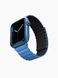 Picture of UNIQ REVIX REVERSIBLE MAGNETIC APPLE WATCH STRAP 45/44/42MM 
CASPIAN (BLUE/BLACK)"