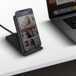 Picture of UNIQ VERTEX DUO 2 IN 1 FAST WIRELESS CHARGER 15W CHARCOAL 
(DARK GREY)"