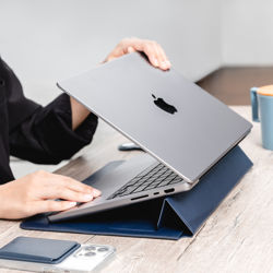 Picture of SwitchEasy EasyStand Leather Sleeve MacBook Pro 15/16" Midnight Blue