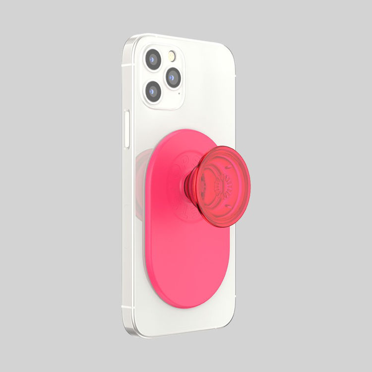 Picture of PopSockets: PopGrip for MagSafe Phone Stand and Grip - Translucent Neon Pink