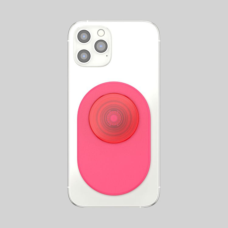 Picture of PopSockets: PopGrip for MagSafe Phone Stand and Grip - Translucent Neon Pink
