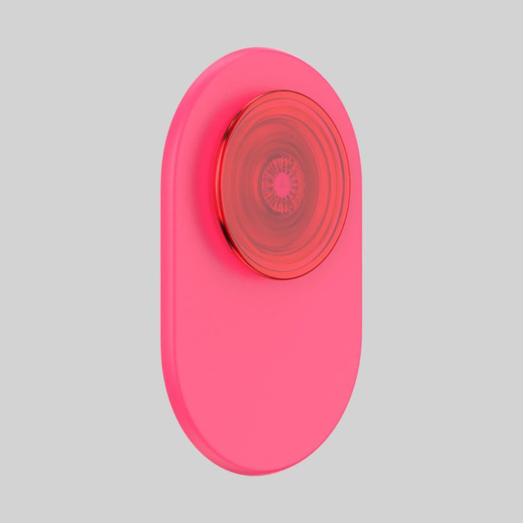 Picture of PopSockets: PopGrip for MagSafe Phone Stand and Grip - Translucent Neon Pink
