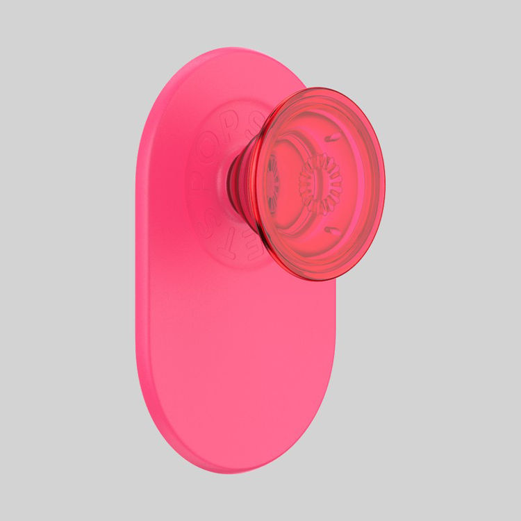 Picture of PopSockets: PopGrip for MagSafe Phone Stand and Grip - Translucent Neon Pink