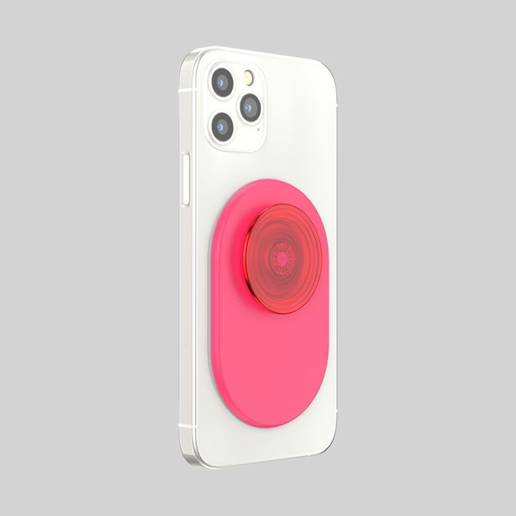 Picture of PopSockets: PopGrip for MagSafe Phone Stand and Grip - Translucent Neon Pink