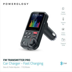 Picture of Powerology FM Transmitter Pro Car Charger 23W - Black