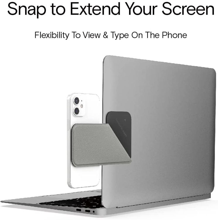 صورة Snap Laptop Phone Holder Grey - MagSafe Compatible