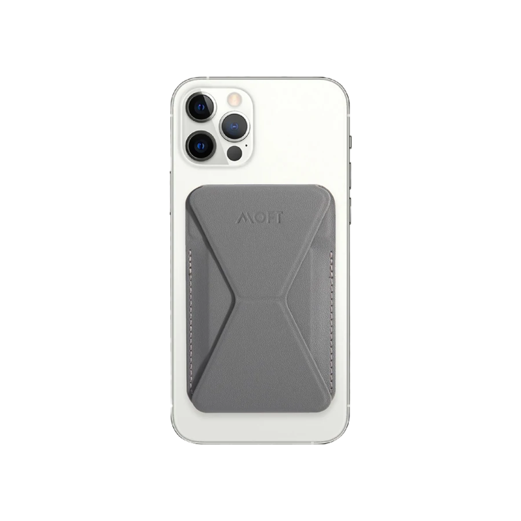 صورة Moft Snap-On Phone Stand & Wallet (Magsafe® Compatible) Ash Grey