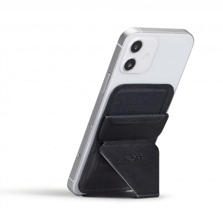 صورة Universal MOFT Snap-On Magnetic MagSafe Wallet Stand - Black