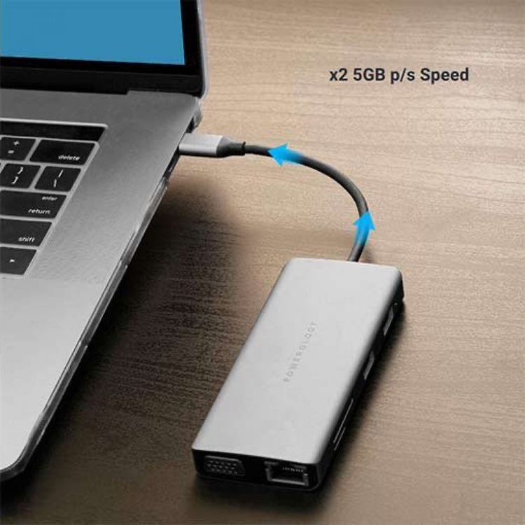 صورة Powerology 11 in 1 USB-C VGA, Ethernet and HDMI Hub