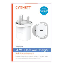 Picture of Cygnett 20W USB-C PD Wall Charger (White)