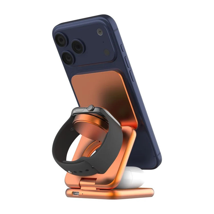 Picture of prodigee - Trio 3 in 1 Magnetic Charger for Apple iPhones / Watches / Airpods - Orange