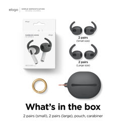 Picture of Elago AirPods 3 EarBuds cvr Hooks w/ Pouch Drk Gry