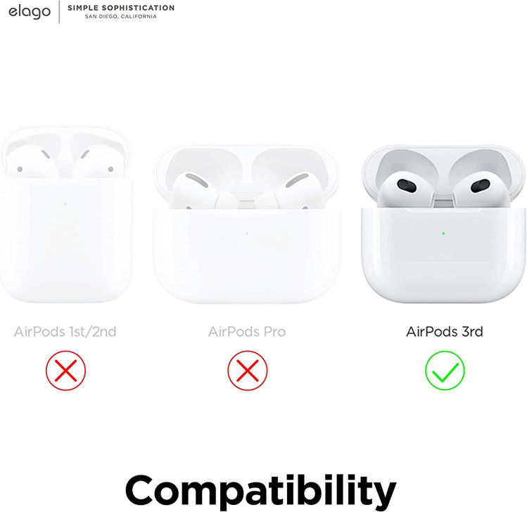 صورة Elago AirPods 3 EarBuds Cover Hooks w/ Pouch White