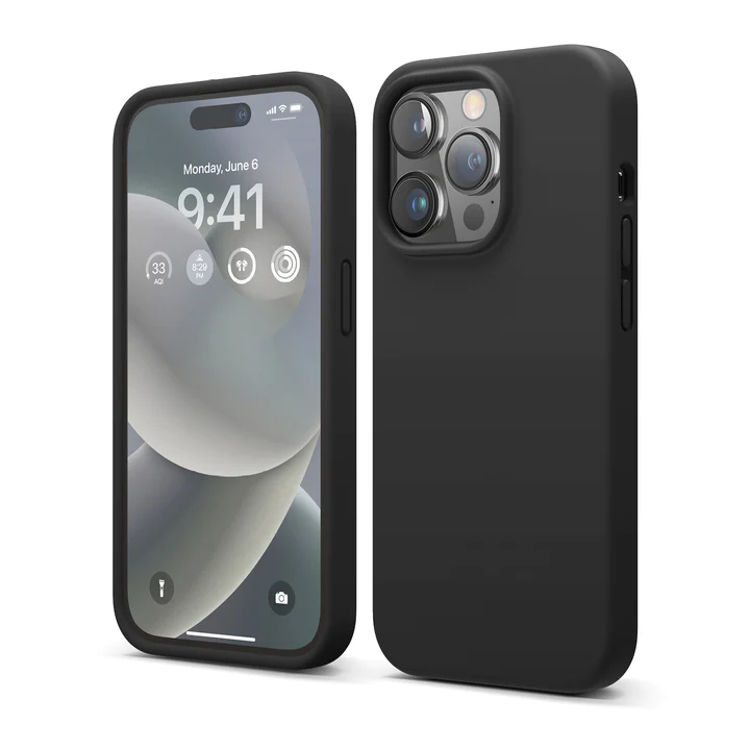 صورة elago Premium Silicone Case for iPhone 14 Pro (Black)