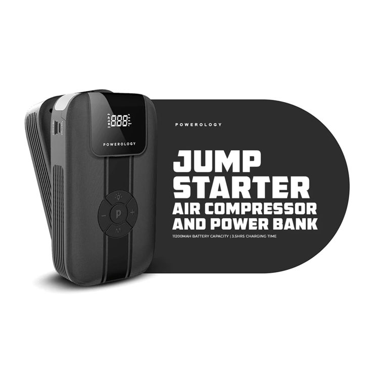 صورة Powerology Jump Starter with Air Compressor and Power Bank