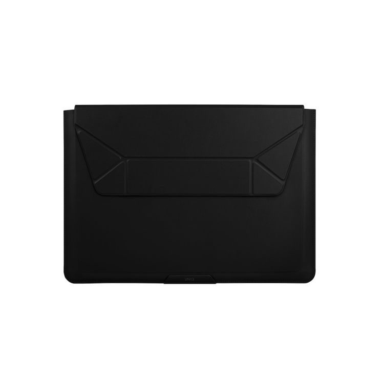 صورة Uniq Oslo Laptop Sleeve with Foldable Stand (Up to 14")- MIDNIGHT BLACK