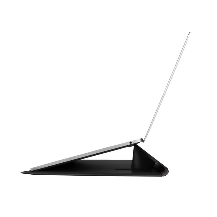 صورة Uniq Oslo Laptop Sleeve with Foldable Stand (Up to 14")- MIDNIGHT BLACK