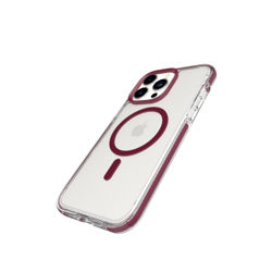 Picture of Tech21 Evo Crystal - Apple iPhone 14 Pro Max Case MagSafe Compatible - Burgundy