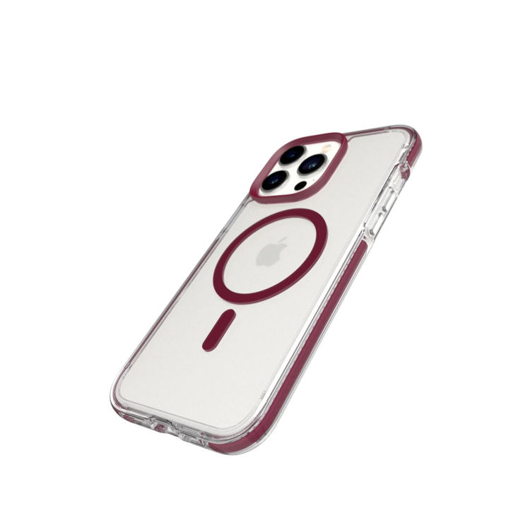 صورة Tech21 Evo Crystal - Apple iPhone 14 Pro Max Case MagSafe Compatible - Burgundy