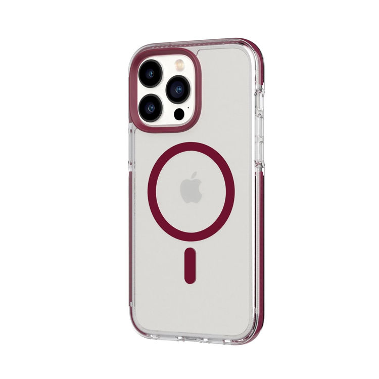 صورة Tech21 Evo Crystal - Apple iPhone 14 Pro Max Case MagSafe Compatible - Burgundy