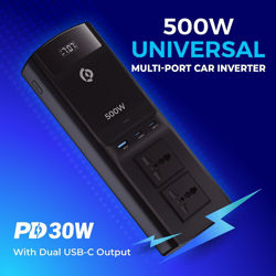 Picture of Powerology 500W Universal Multi-Port Car Inverter with Dual USB-C Output