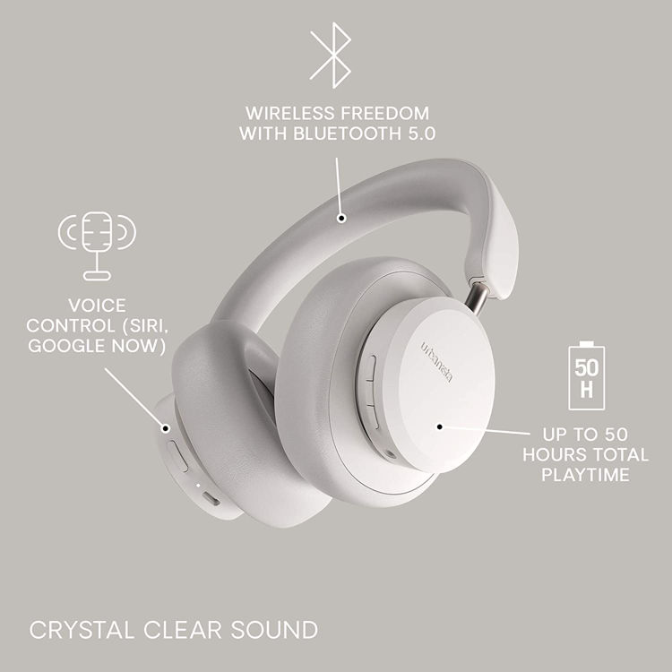 صورة Urbanista Miami Wireless Bluetooth Noise-Cancelling Headphones - Pearl White