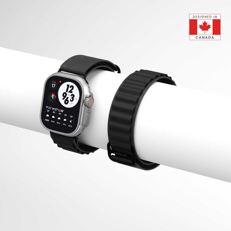 صورة Levelo Ace Loop Nylon Strap for Apple Watch 49/45mm - Black