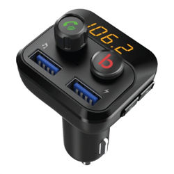 Picture of PORODO WIRELESS FM TRANSMITTER CAR CHARGER 3.4A WITH BASS BOOST _BLACK