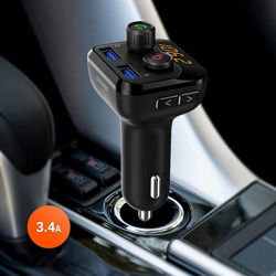 Picture of PORODO WIRELESS FM TRANSMITTER CAR CHARGER 3.4A WITH BASS BOOST _BLACK