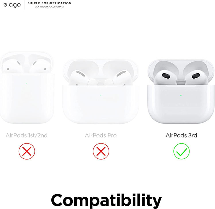 Picture of Elago AirPods 3 EarBuds Cover Hooks w/ Pouch White