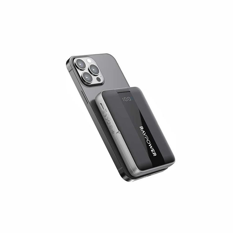 Picture of RAVPower 15W 10000mAh MagSafe Wireless Charging Power Bank with Type-C Port Stand - Black