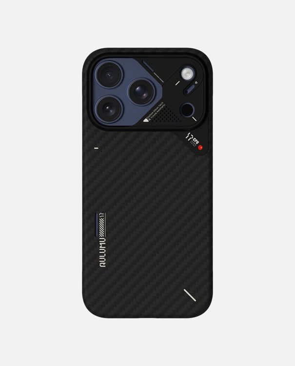 Picture of Aulumu A17 Aramid Fiber iPhone 17 Pro Case | 1500D Ultra Slim Woven | CoolHyper Real Cooling | Magnetic Compatible Black 