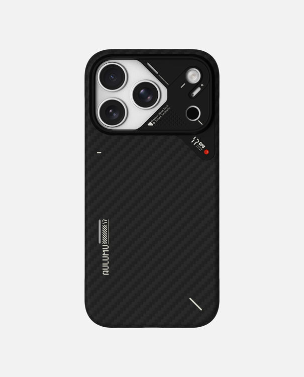 Picture of Aulumu A17 Aramid Fiber iPhone 17 Pro Case | 1500D Ultra Slim Woven | CoolHyper Real Cooling | Magnetic Compatible Black 