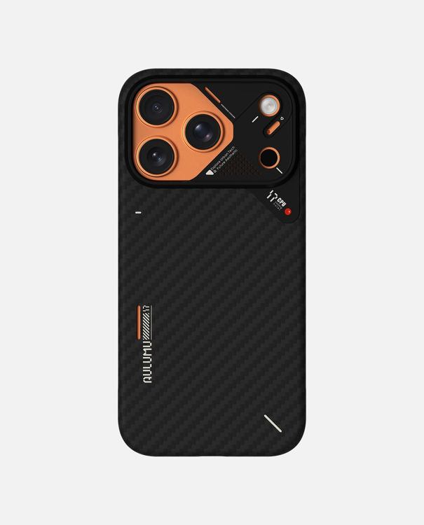 Picture of Aulumu A17 Aramid Fiber iPhone 17 Pro Case | 1500D Ultra Slim Woven | CoolHyper Real Cooling | Magnetic Compatible Black 
