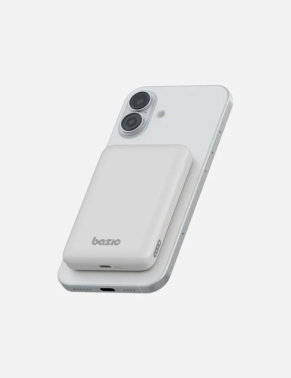 Picture of Energea X Bazic GoPower Snap 5K 3-in-1, 5000 mAh 20W PD Wired and 15W Wireless Fast Charging Magsafe Powerbank - White