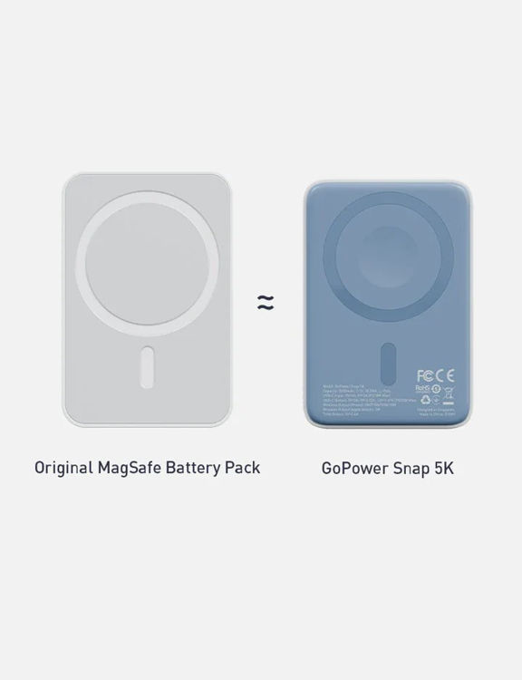 Picture of Energea X Bazic GoPower Snap 5K 3-in-1, 5000 mAh 20W PD Wired and 15W Wireless Fast Charging Magsafe Powerbank - White