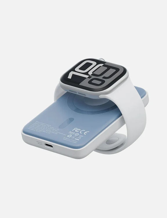 Picture of Energea X Bazic GoPower Snap 5K 3-in-1, 5000 mAh 20W PD Wired and 15W Wireless Fast Charging Magsafe Powerbank - White