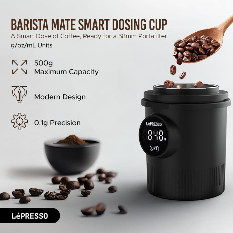 Picture of  LePresso Dosing cup scale 850mAh rechargeable Suitable for 58mm portafilter - Black