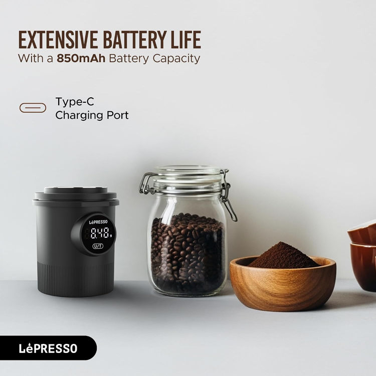 Picture of  LePresso Dosing cup scale 850mAh rechargeable Suitable for 58mm portafilter - Black